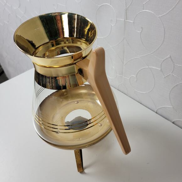 Vintage Inland Glass MCM Instant Coffee Maker and Server with‎ Warmer Gold - Picture 8 of 10